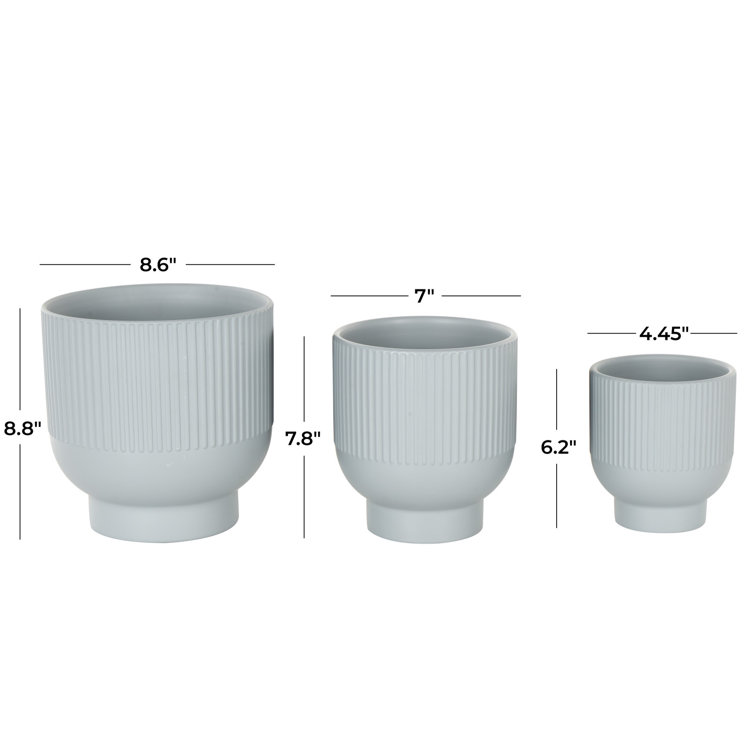 Aisa Blue Ceramic Round Planter Set of 3