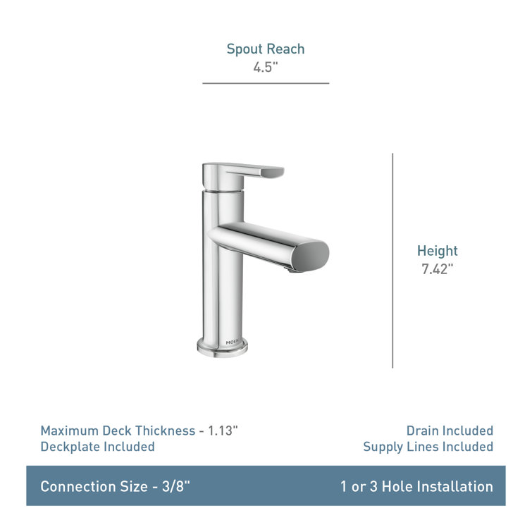 Meena Chrome Single-Handle Bathroom Faucet with Deckplate