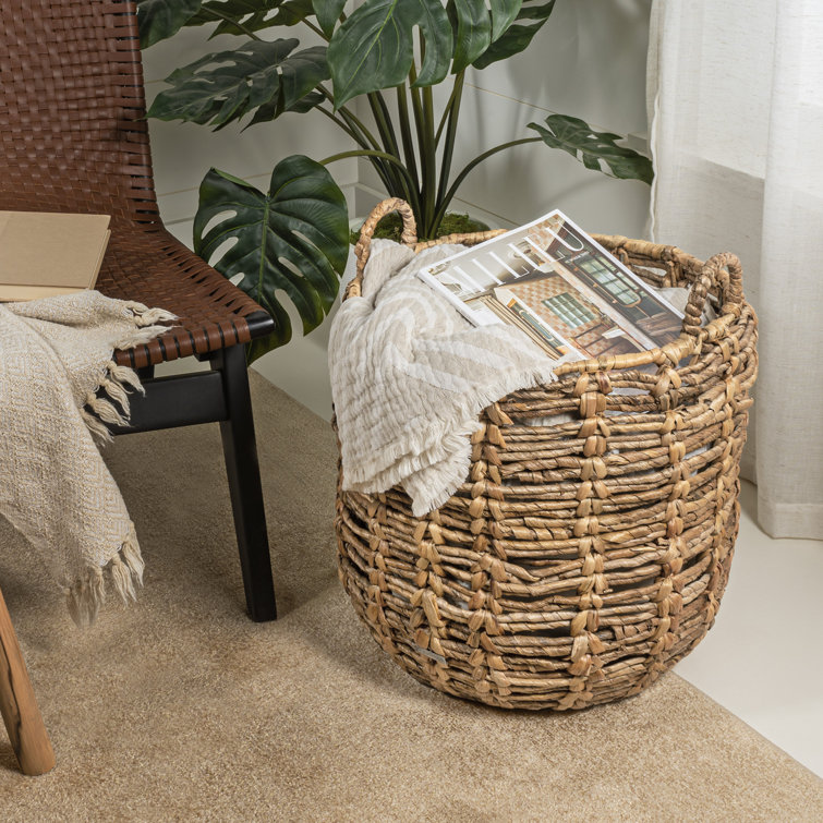 Natural Wicker Handwoven Basket with Handles