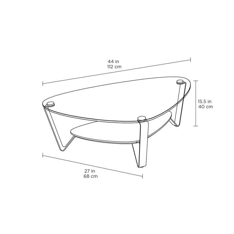Triangular Glass Top Coffee Table with Washed Oak Shelf
