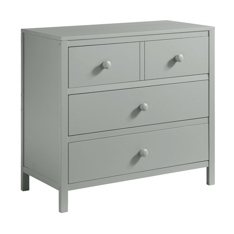 Gray Vertical Nursery Dresser with Deep Felt-Lined Drawers