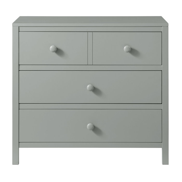 Gray Vertical Nursery Dresser with Deep Felt-Lined Drawers