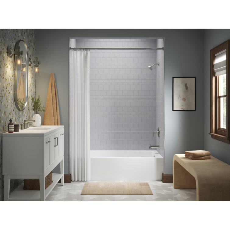 White Acrylic 60" x 30" Alcove Bath with Integral Apron