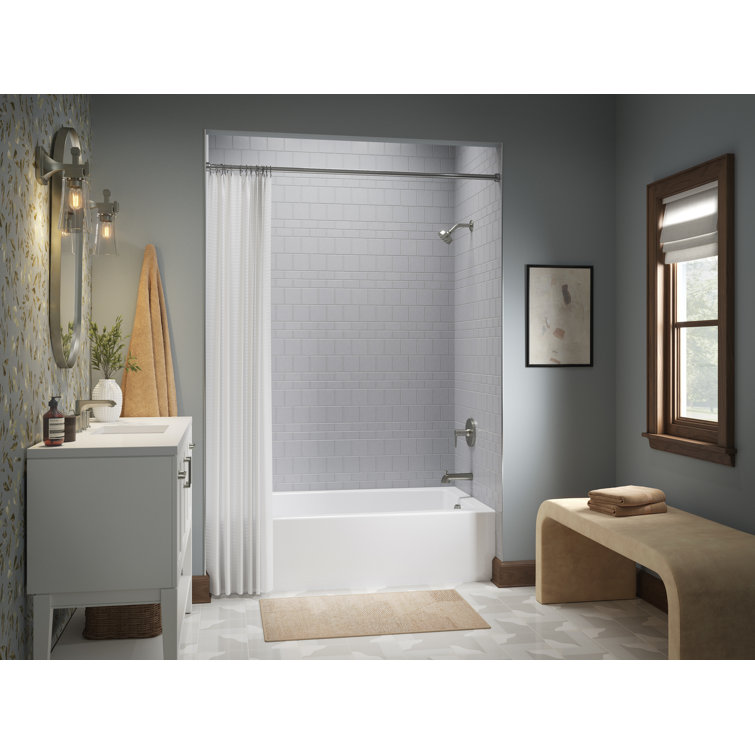 White Acrylic 60" x 30" Alcove Bath with Integral Apron