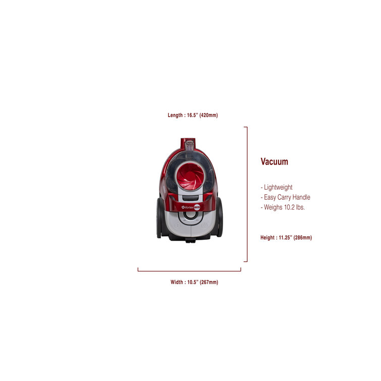Vortex Red Bagless HEPA Canister Vacuum for Commercial Use