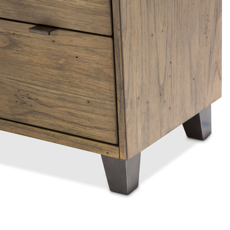 Boardwalk Brown 6-Drawer Acacia Wood Dresser with Carved Wave Design