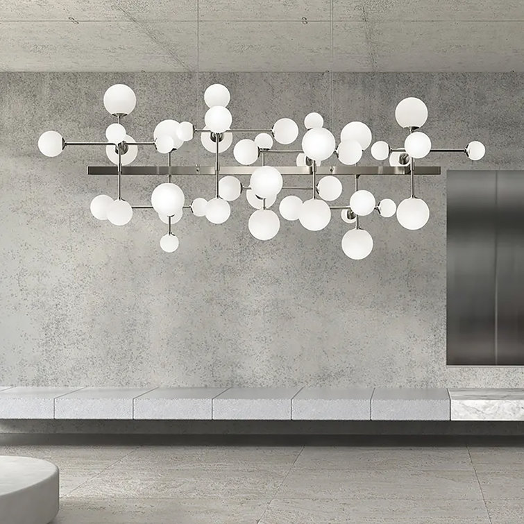 Nebula Satin Nickel 11-Light LED Globe Pendant