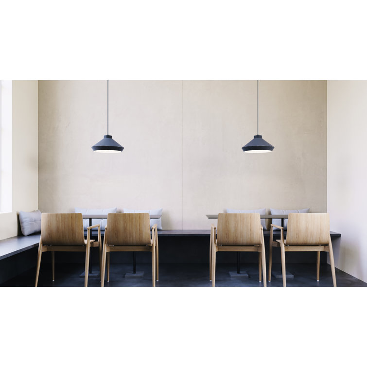 Koma 7.25" Modern LED Pendant Light in Satin Black