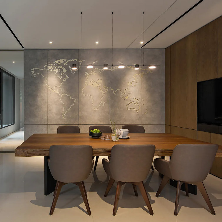 Bright Satin Aluminum 6-Light LED Linear Pendant