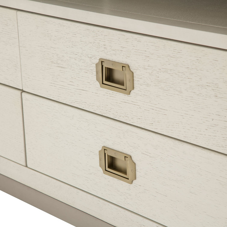Menlo Station 70.5'' White Transitional Media Console with Cabinet