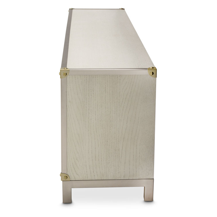 Menlo Station 70.5'' White Transitional Media Console with Cabinet