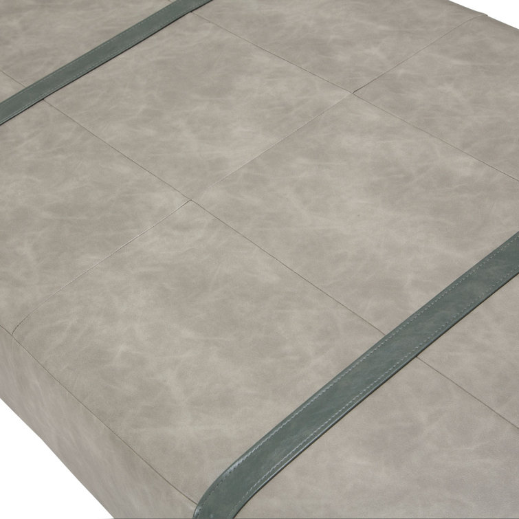 Menlo 52" White Wood and Metal Rectangular Coffee Table
