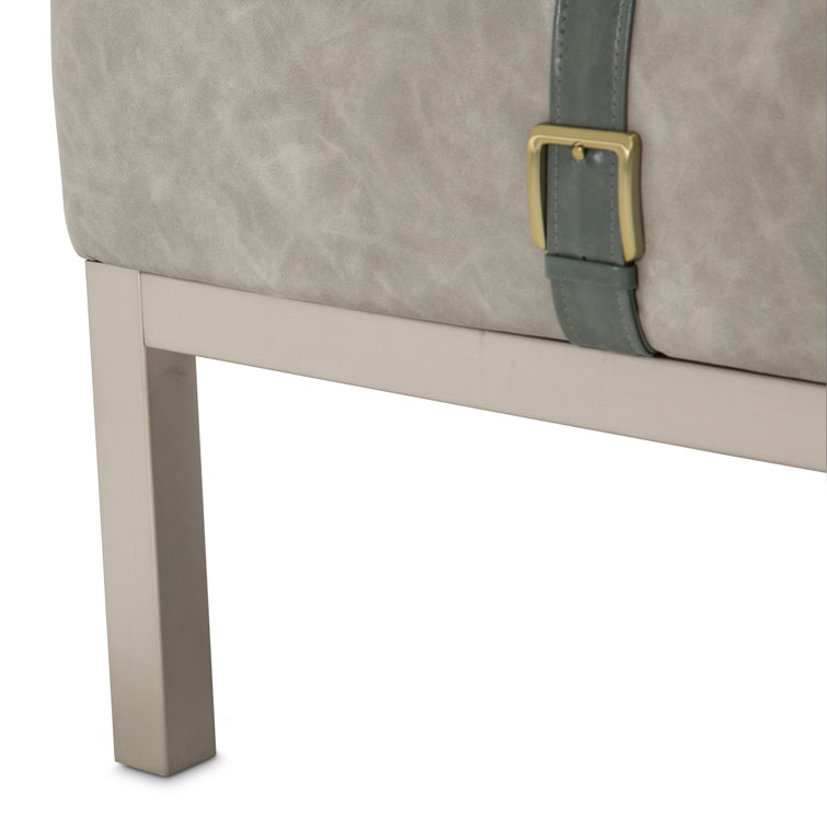 Menlo 52" White Wood and Metal Rectangular Coffee Table