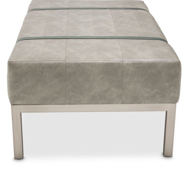 Menlo 52" White Wood and Metal Rectangular Coffee Table