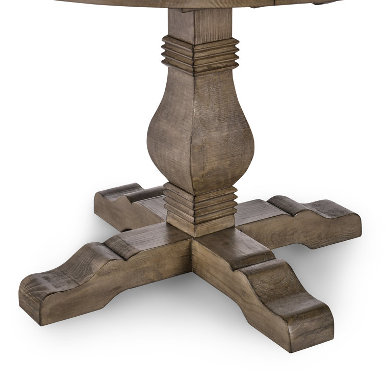 Quincy 42" Reclaimed Pine Wood Pedestal Dining Table