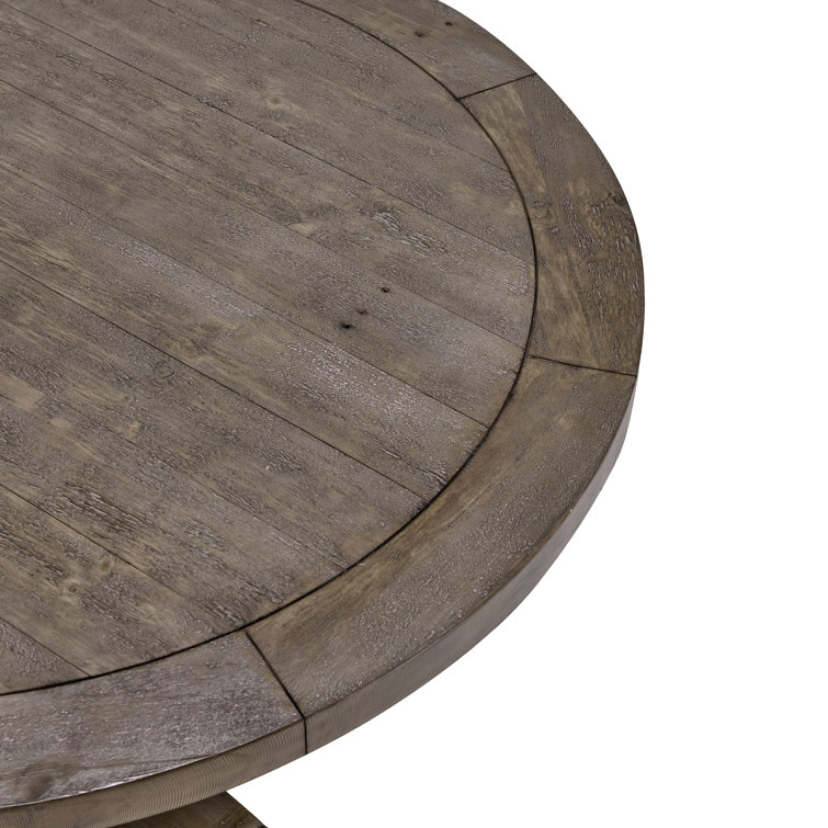 Quincy 42" Reclaimed Pine Wood Pedestal Dining Table