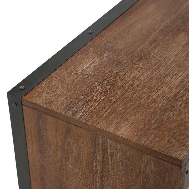 Transitional Brown 2-Drawer Nightstand with Burnt Umber Finish