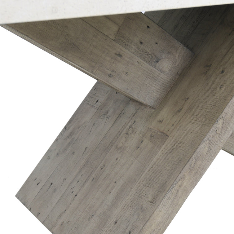 Durant Cream & Gray Reclaimed Wood 84" Rectangular Dining Table