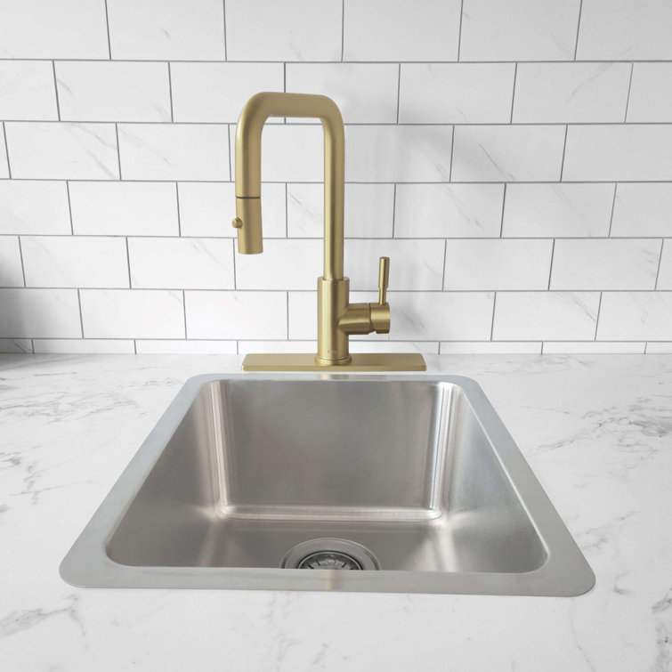Brushed Gold Stainless Steel 10" Kitchen Sink Faucet Deck Plate