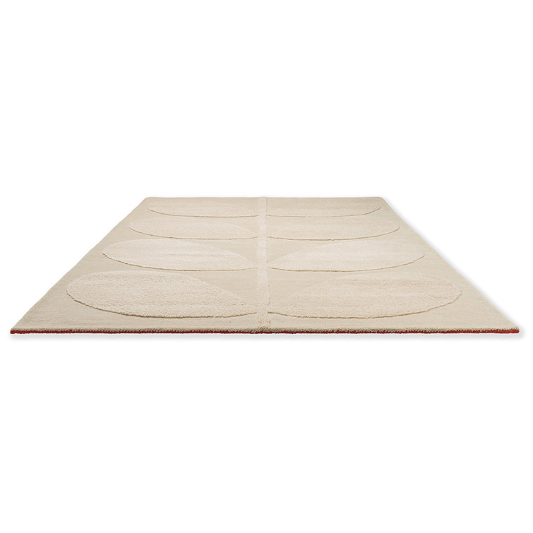 Handmade Beige Floral Wool Rectangular Area Rug