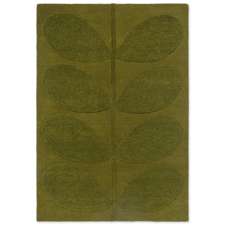 Hand-Tufted Green Wool Rectangular Area Rug 8'2" x 11'6"
