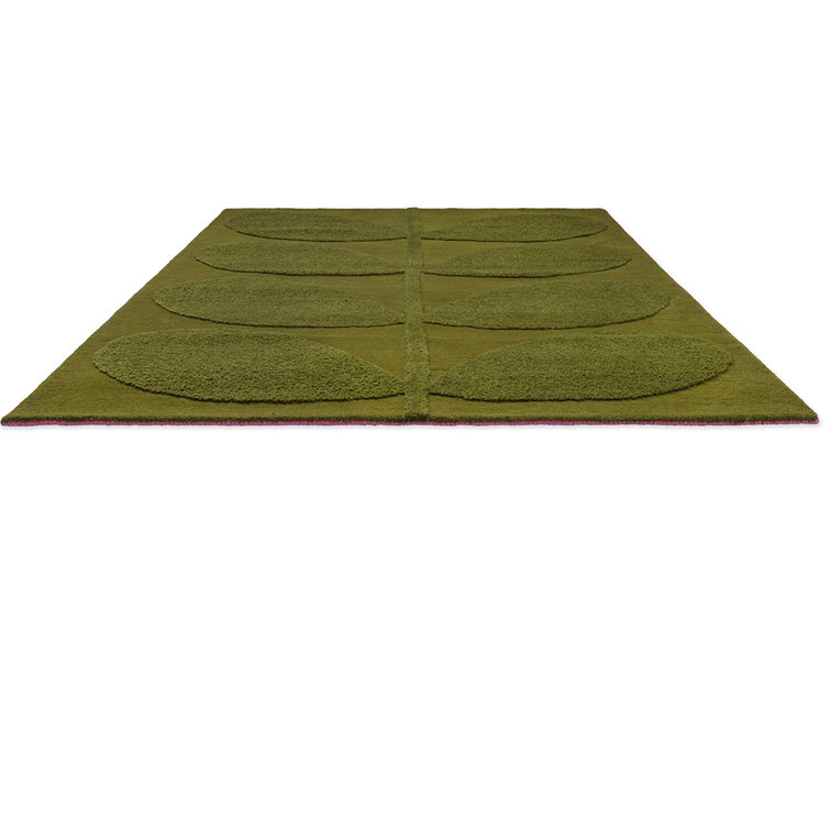 Hand-Tufted Green Wool Rectangular Area Rug 8'2" x 11'6"