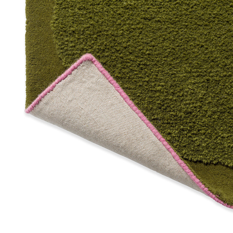 Hand-Tufted Green Wool Rectangular Area Rug 8'2" x 11'6"