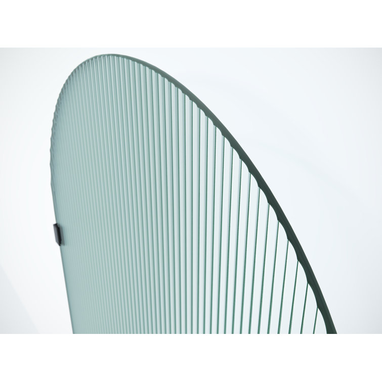 Maven Matte Black Frameless Arched Fluted Glass Shower Panel