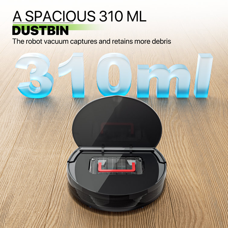 Black Cordless Bagless Robot Vacuum with HEPA Filter