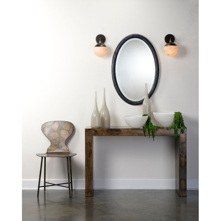 Metro Elegance 1-Light Faux Alabaster & Bronze Wall Sconce