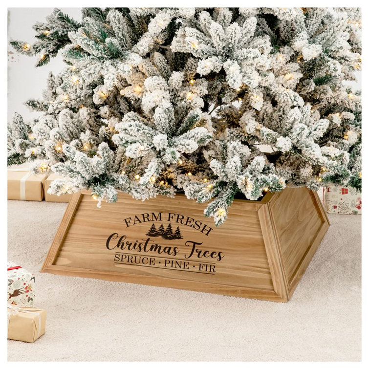 Natural Wooden Trapezoid Christmas Tree Collar