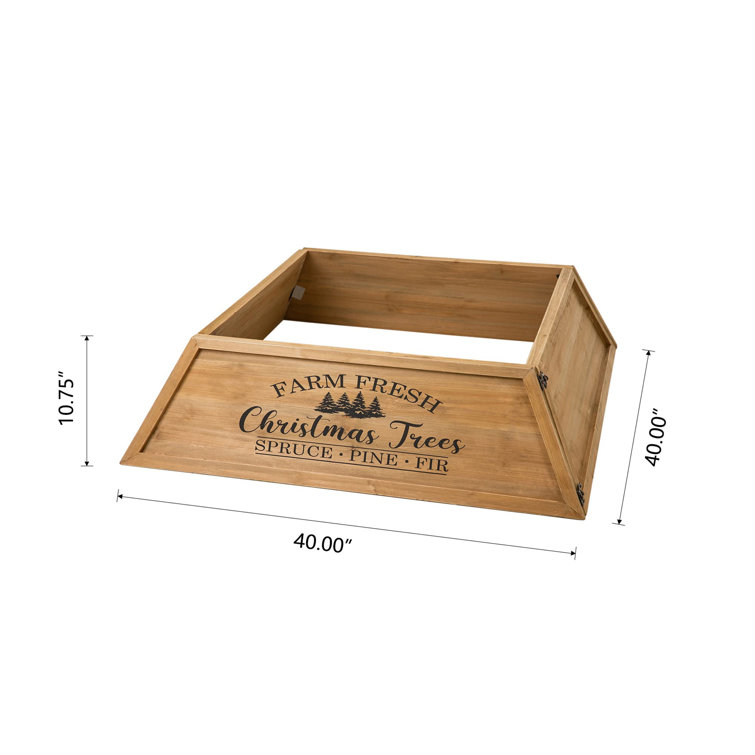 Natural Wooden Trapezoid Christmas Tree Collar