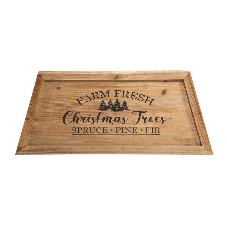 Natural Wooden Trapezoid Christmas Tree Collar