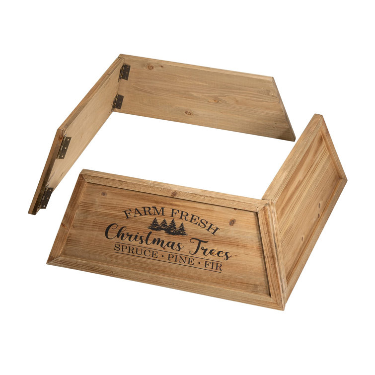 Natural Wooden Trapezoid Christmas Tree Collar