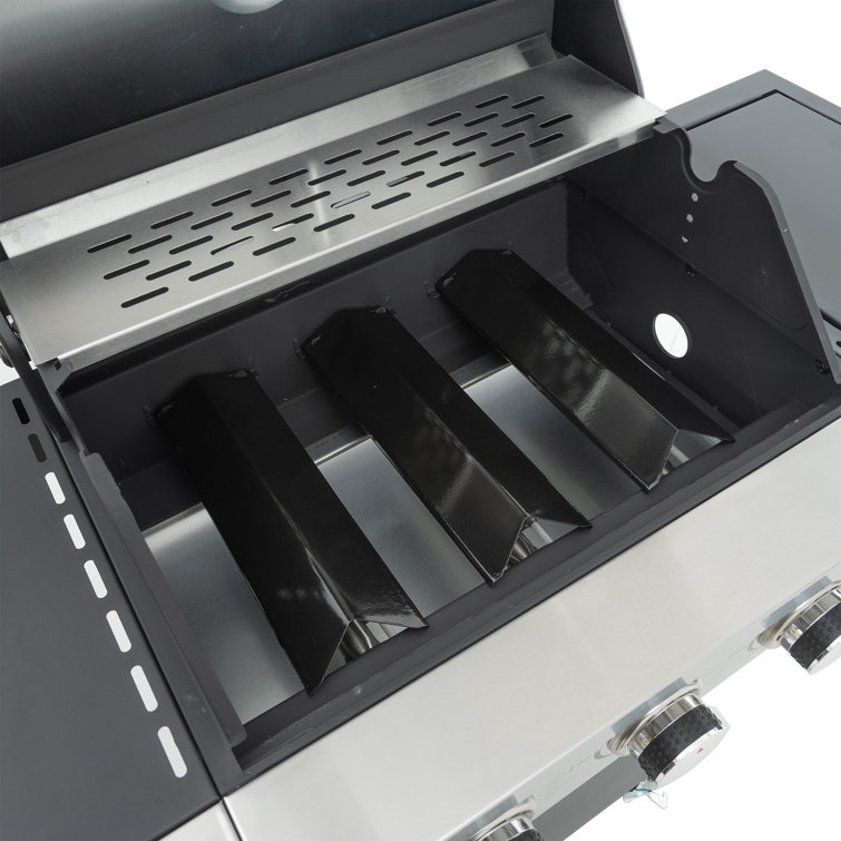 Stainless Steel 3-Burner Propane Grill with Side Burner