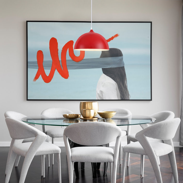 Red Metal Dome Adjustable Pendant Light