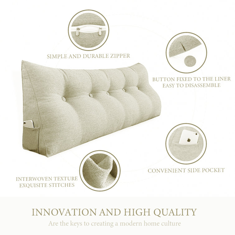 Gray California King Removable Cover Wedge Pillow
