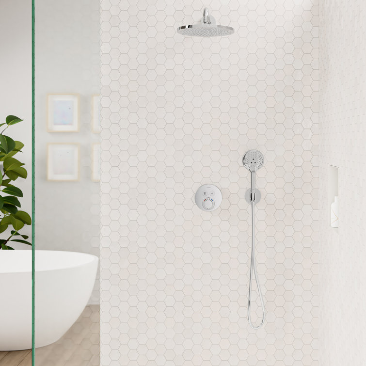 Chrome Wall-Mounted Shower Bracket with Holder