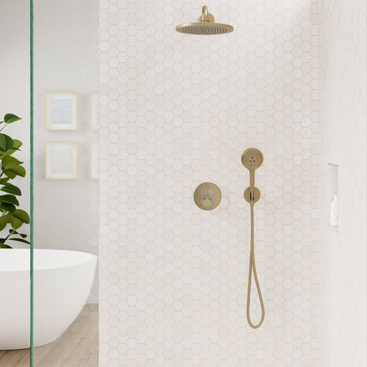 Brushed Bronze Wall Outlet with Handshower Holder