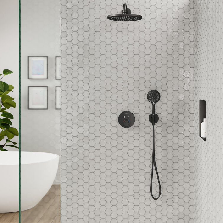 Brushed Nickel Wall Outlet with Handshower Holder