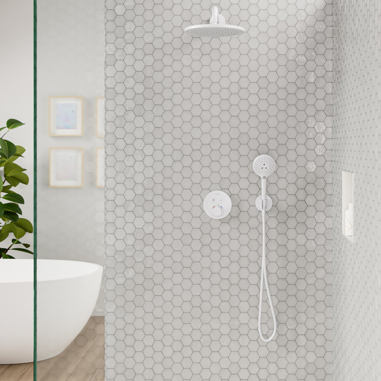 Matte White Wall Outlet with Handshower Holder