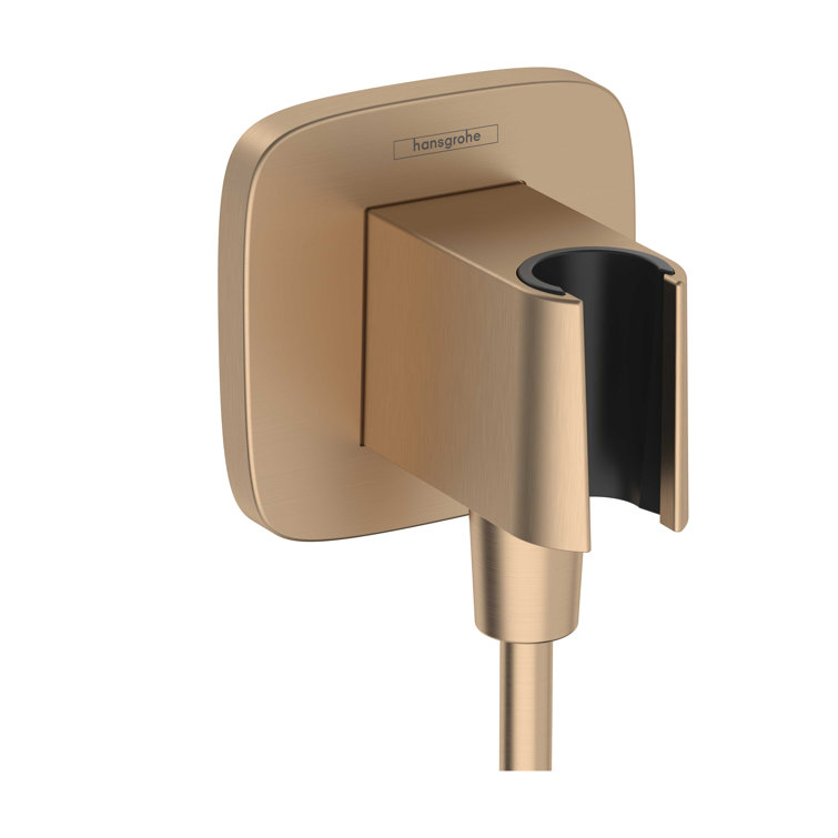 Brushed Bronze Wall Outlet with Handshower Holder