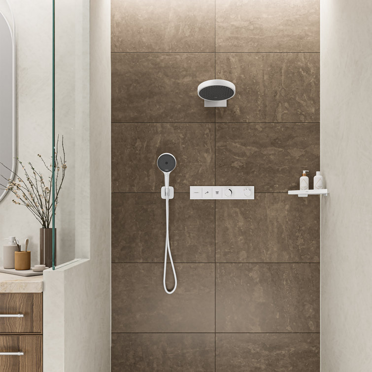 Brushed Bronze Wall Outlet with Handshower Holder
