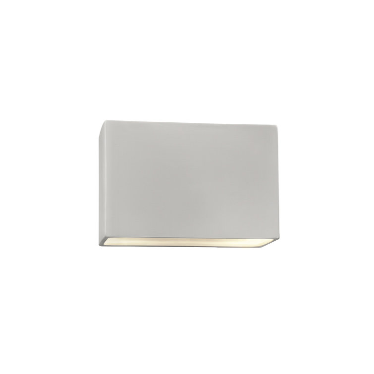 White Ceramic 10" Dimmable Outdoor Wall Sconce