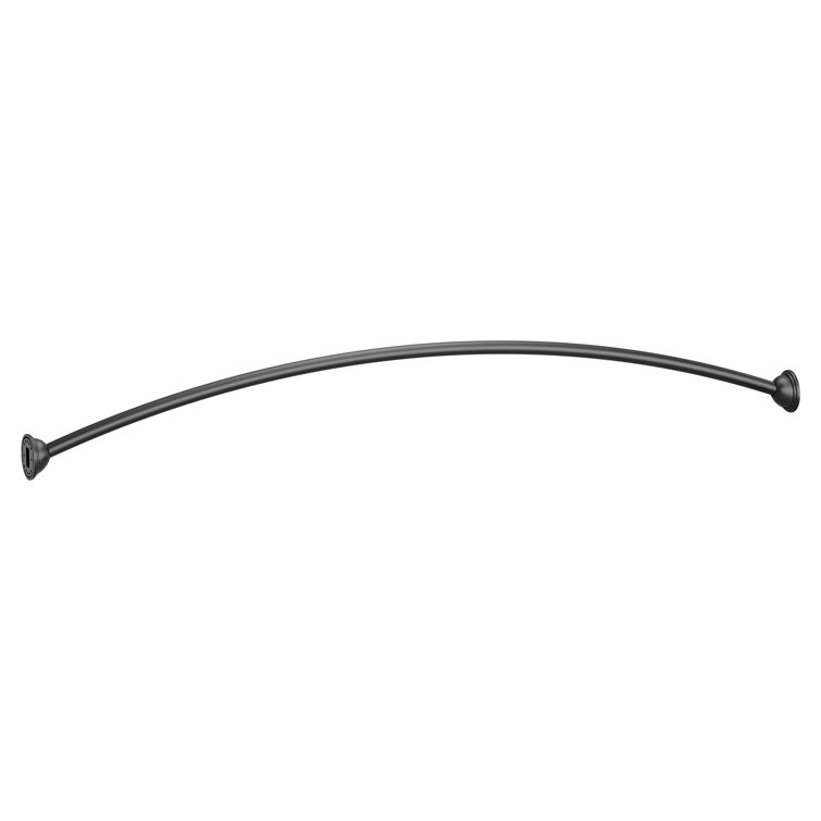 Matte Black 60" Curved Fixed Mount Shower Rod