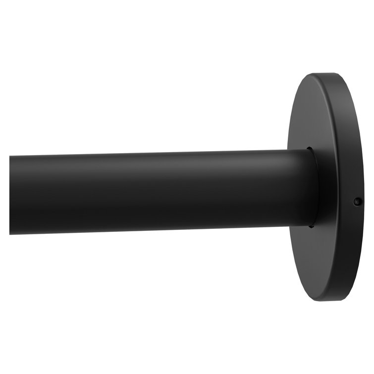 Matte Black 60" Straight Fixed Wall Mounted Shower Rod