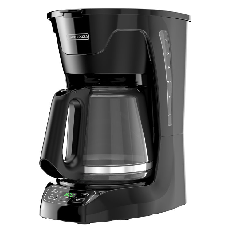 Black Programmable 12-Cup Coffeemaker with Vortex Technology