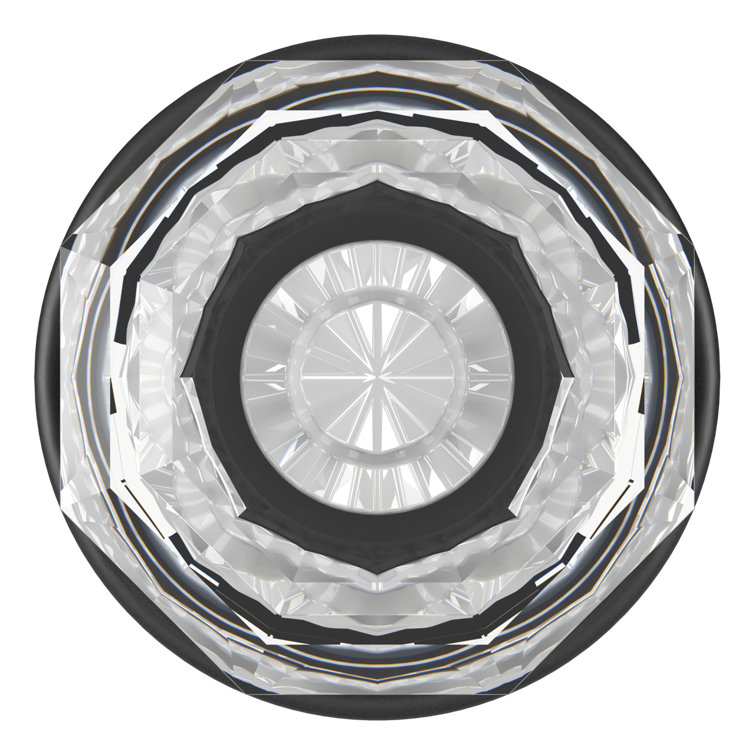 Satin Black Crystal Interior Door Knob with Round Rosette