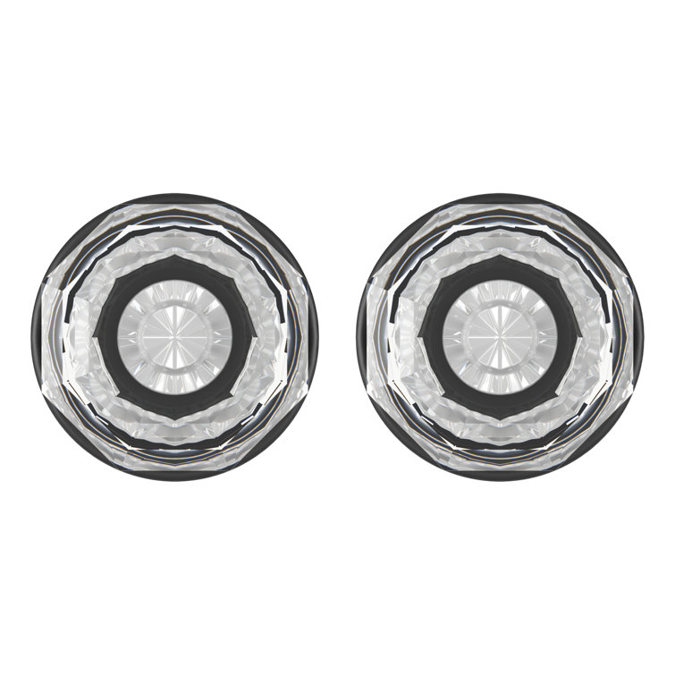 Satin Black Crystal Interior Door Knob with Round Rosette