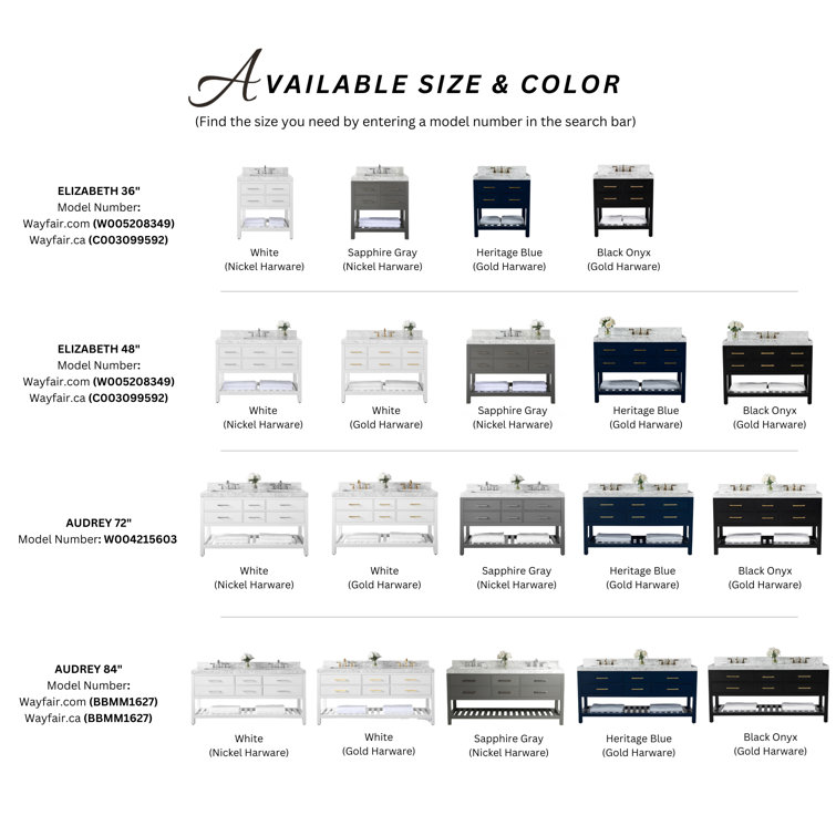 Sapphire Gray 36'' Single Bathroom Vanity with Carrara Marble Top